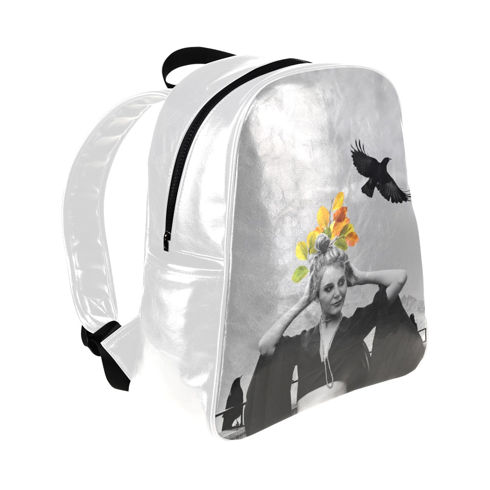 Crow girl Multi-Pockets Backpack (Model 1636)
