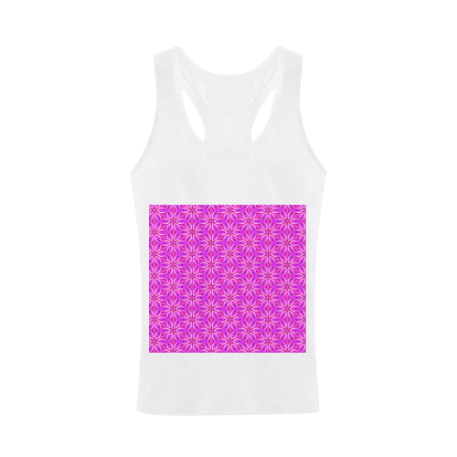 Pink Snowflakes Spinning in Winter Abstract Plus-size Men's I-shaped Tank Top (Model T32)