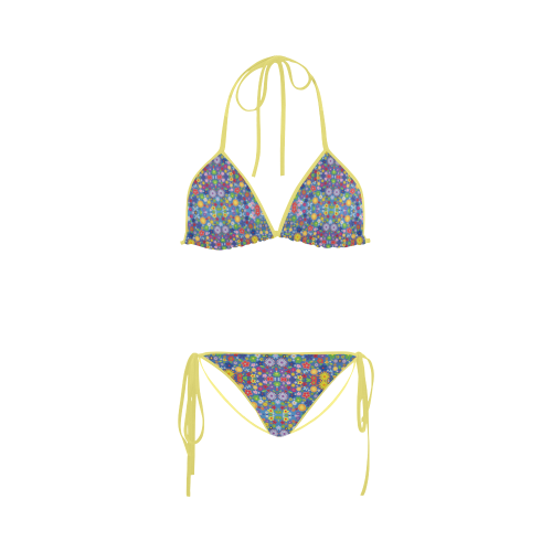 Colorful Flowers Pattern Custom Bikini Swimsuit