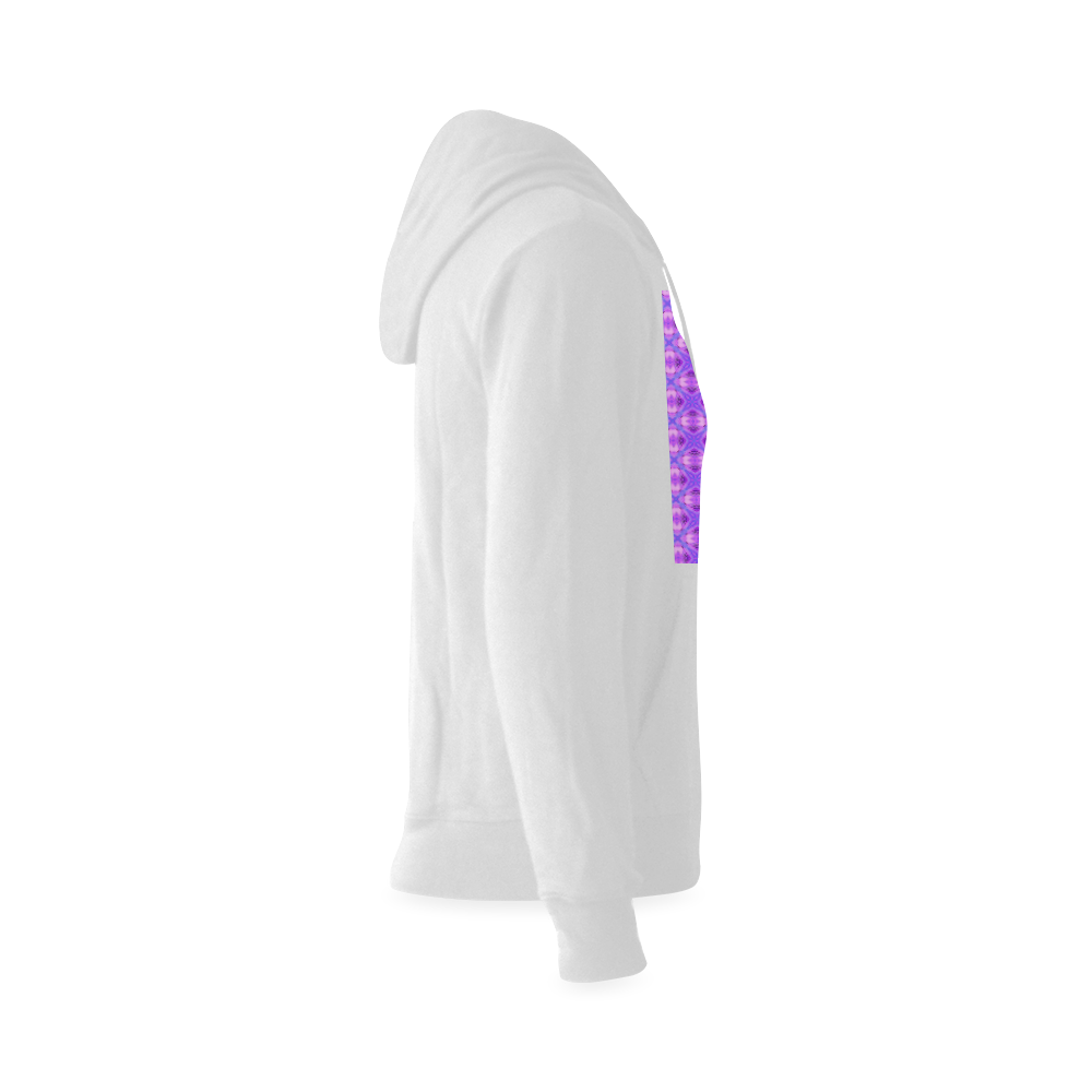 Vibrant Abstract Modern Violet Lavender Lattice Oceanus Hoodie Sweatshirt (Model H03)