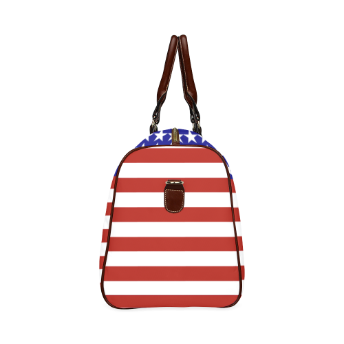 USA Patriotic Stars & Stripes Waterproof Travel Bag/Large (Model 1639)