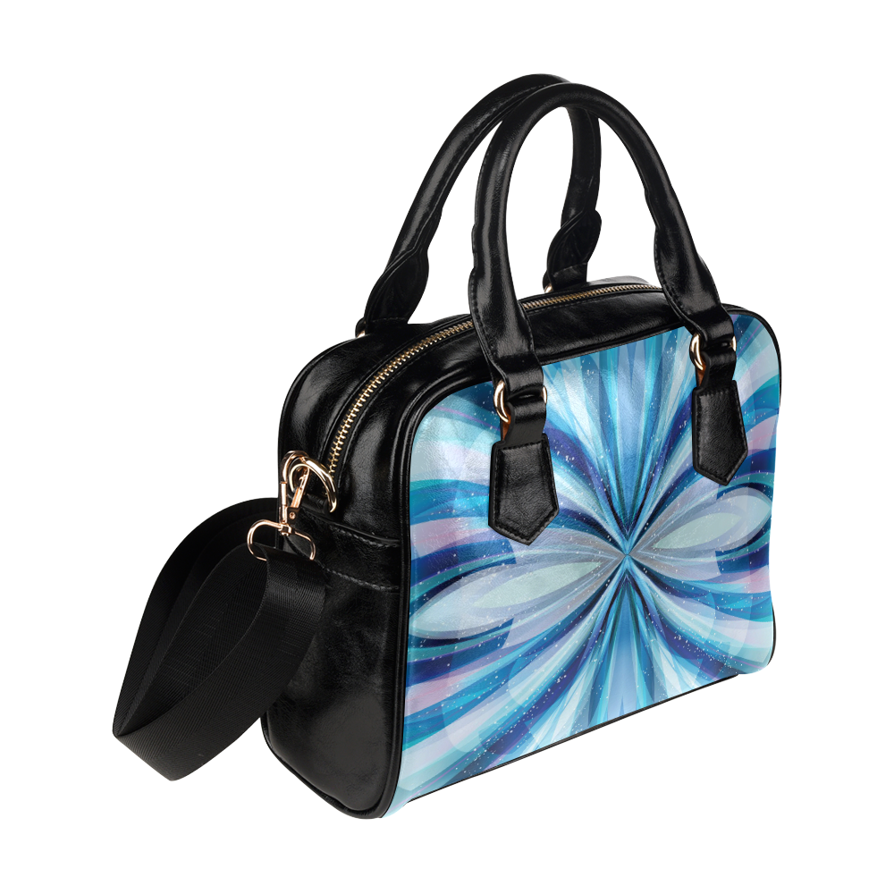 Abstract Blue Shoulder Handbag (Model 1634)