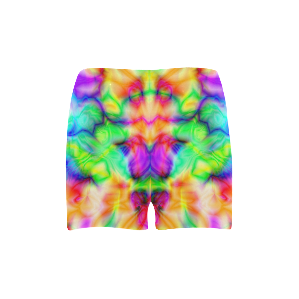 tie dye tropical colorful pattern ZT08 Briseis Skinny Shorts (Model L04)