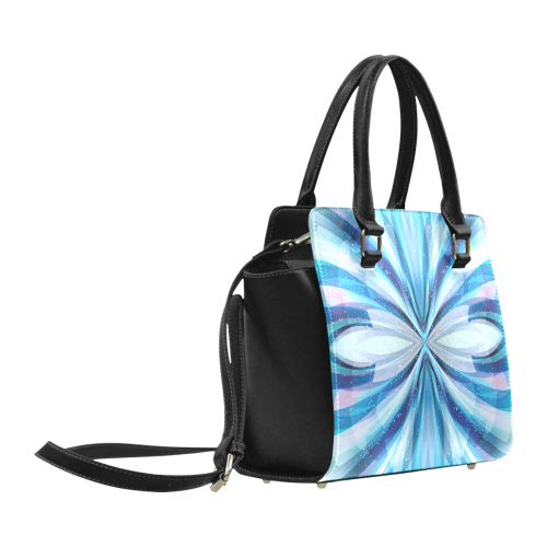 Abstract Blue Classic Shoulder Handbag (Model 1653)