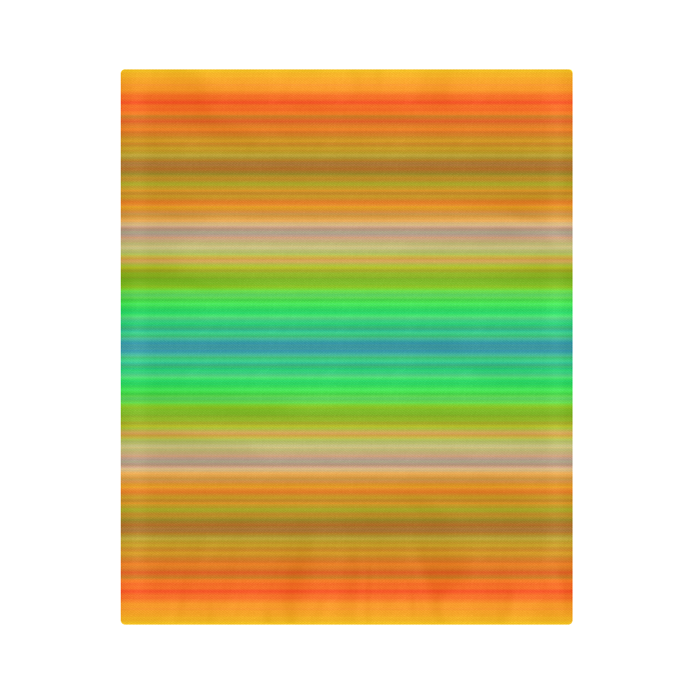 Bright Stripes green orange colors Duvet Cover 86"x70" ( All-over-print)