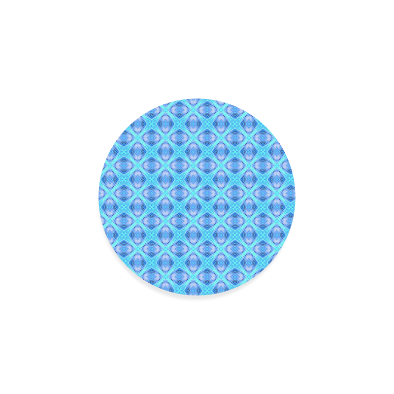 Abstract Circles Arches Lattice Aqua Blue Round Coaster