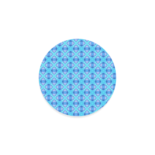 Abstract Circles Arches Lattice Aqua Blue Round Coaster