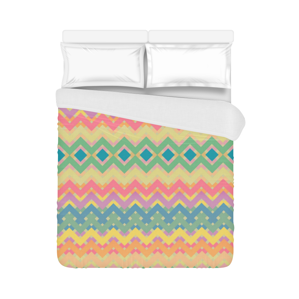 Summer-color Chevron 2 Duvet Cover 86"x70" ( All-over-print)