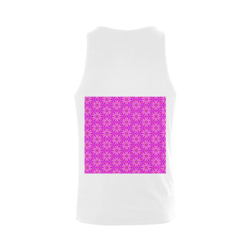 Pink Snowflakes Spinning in Winter Abstract Plus-size Men's Shoulder-Free Tank Top (Model T33)