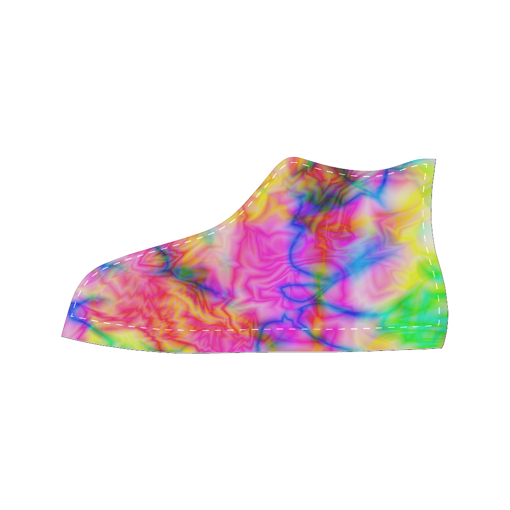 Tropical blue yellow pink abstract texture ZT05 Men’s Classic High Top Canvas Shoes (Model 017)