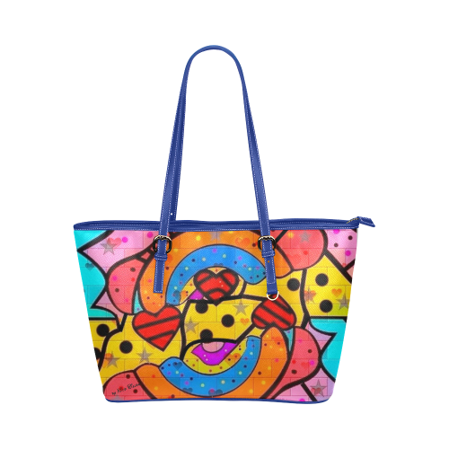 Skurill Popart by Nico Bielow Leather Tote Bag/Large (Model 1651)