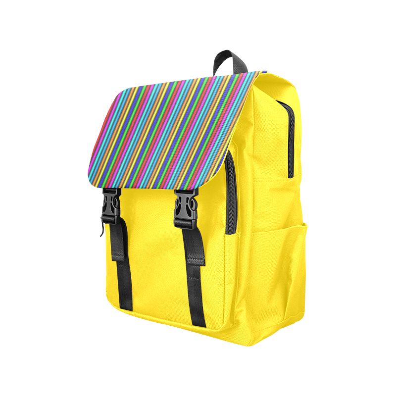Dark Multicolored Vertical Stripes Casual Shoulders Backpack (Model 1623)