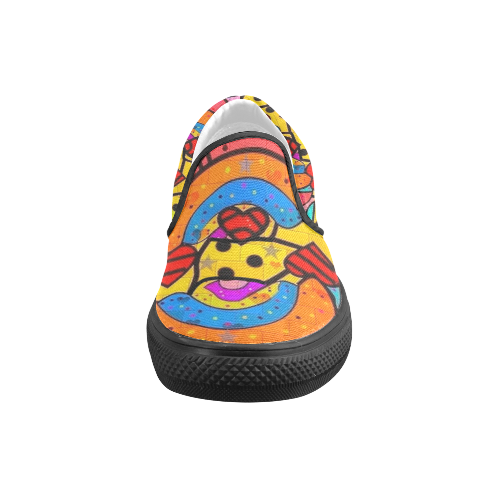Skurill Popart by Nico Bielow Men's Slip-on Canvas Shoes (Model 019)