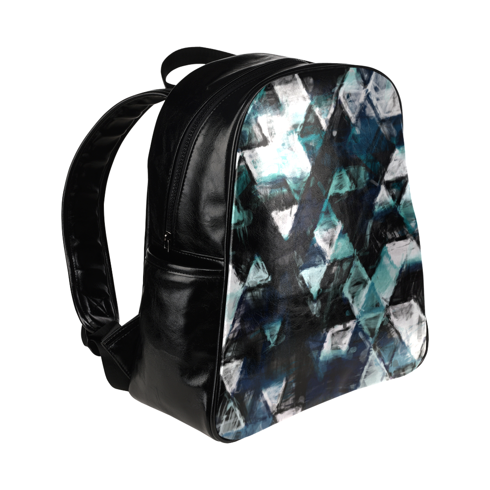 triangle impressionism Multi-Pockets Backpack (Model 1636)