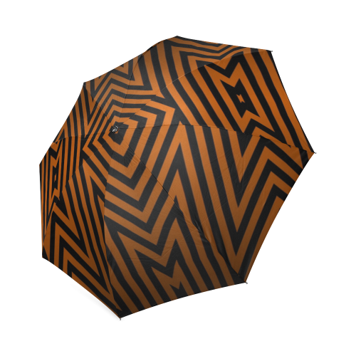 Aztec Pattern (Orange/Black) Foldable Umbrella (Model U01)