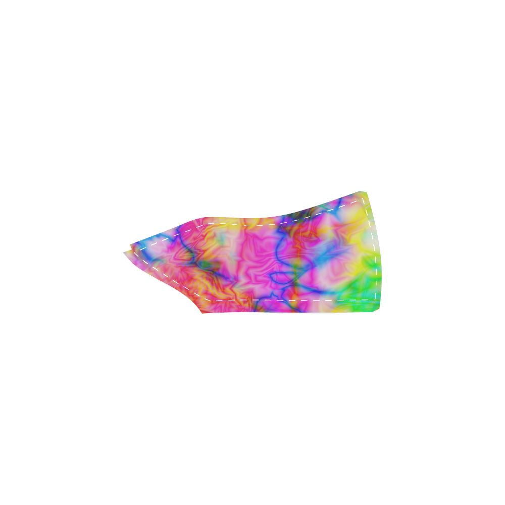 Tropical blue yellow pink abstract texture ZT05 Men's Slip-on Canvas Shoes (Model 019)