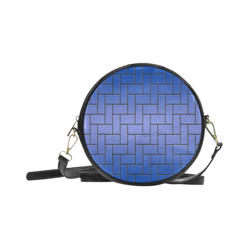 Deep Blue Maze Round Sling Bag (Model 1647)