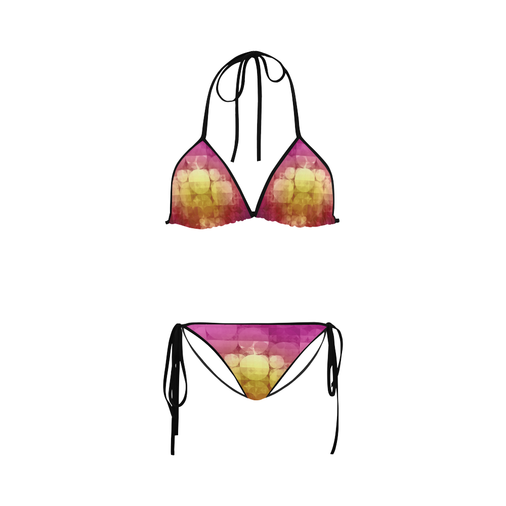 purple geometry matt Custom Bikini Swimsuit