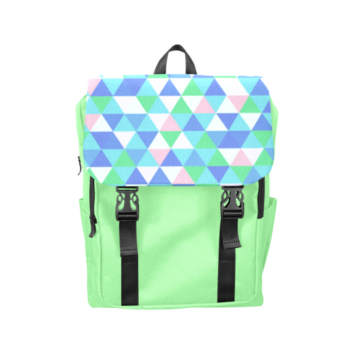 Green Blue Pink Abstract Triangles Casual Shoulders Backpack (Model 1623)