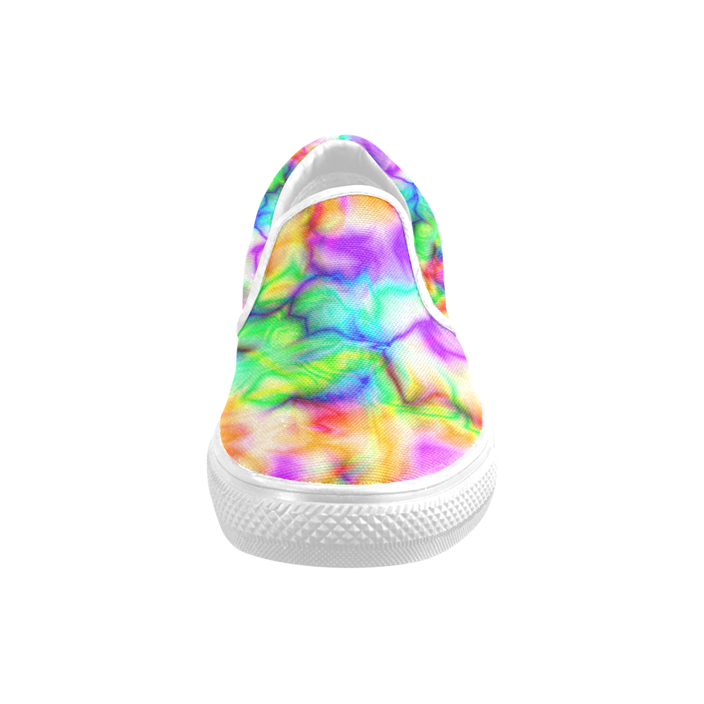 tie dye tropical colorful pattern ZT08 Men's Slip-on Canvas Shoes (Model 019)