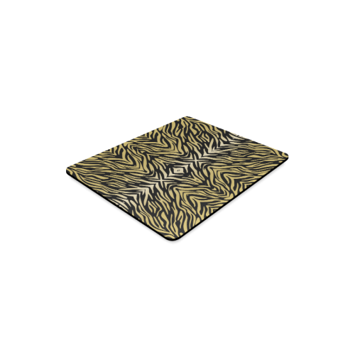 Gold Black Zebra Print Pattern Rectangle Mousepad