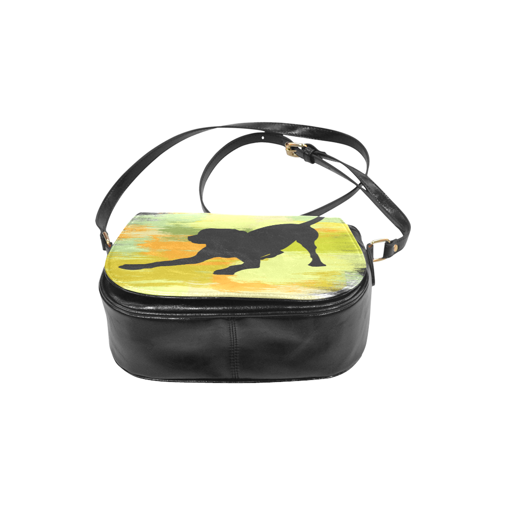 Dog Playing Please Painting Shape Classic Saddle Bag/Large (Model 1648)