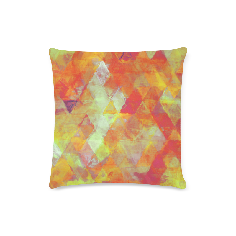 triangle impressionism Custom Zippered Pillow Case 16"x16"(Twin Sides)