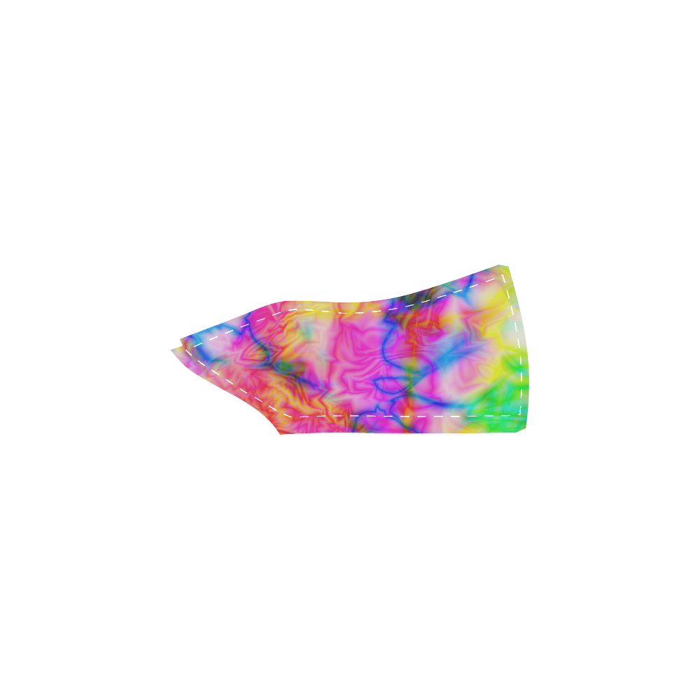 Tropical blue yellow pink abstract texture ZT05 Women's Slip-on Canvas Shoes (Model 019)