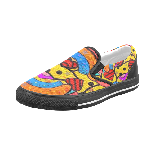 Skurill Popart by Nico Bielow Men's Slip-on Canvas Shoes (Model 019)