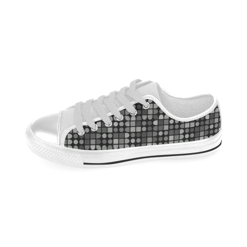 Stunning black and white 15 Men's Classic Canvas Shoes (Model 018)
