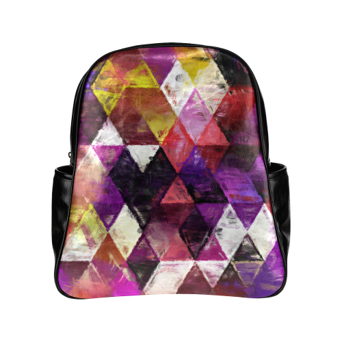 triangle impressionism Multi-Pockets Backpack (Model 1636)