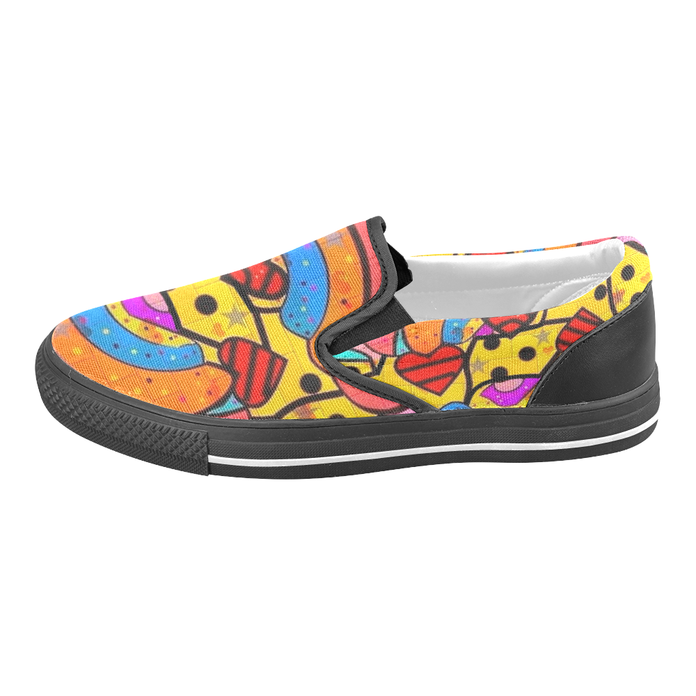 Skurill Popart by Nico Bielow Men's Slip-on Canvas Shoes (Model 019)