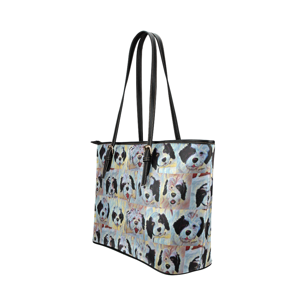 Puppy Luv Leather Tote Bag/Large (Model 1651)