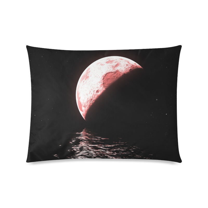 red moon water Custom Picture Pillow Case 20"x26" (one side)