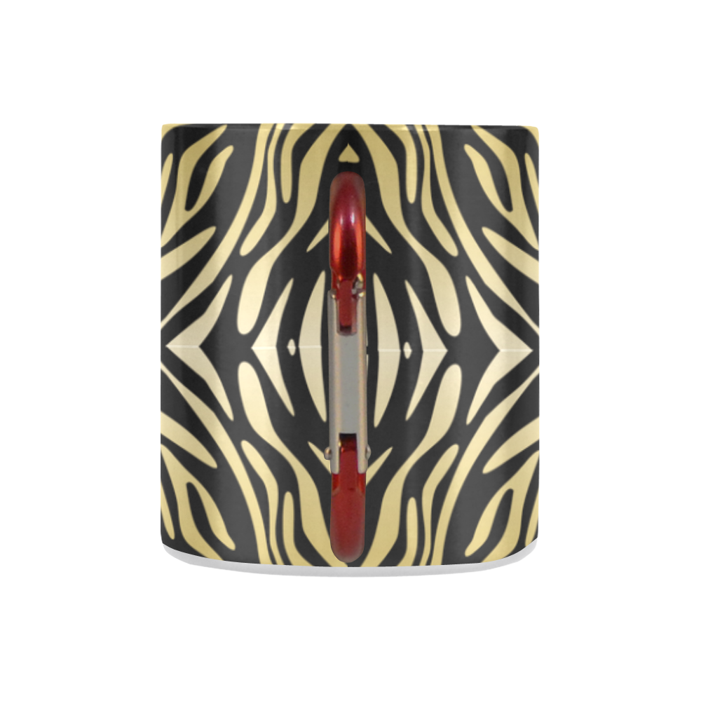 Gold Black Zebra Print Pattern Classic Insulated Mug(10.3OZ)