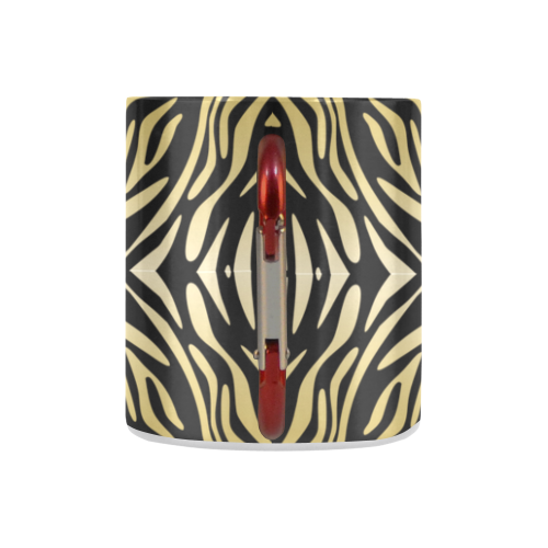 Gold Black Zebra Print Pattern Classic Insulated Mug(10.3OZ)