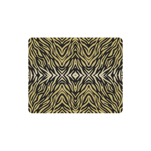 Gold Black Zebra Print Pattern Rectangle Mousepad