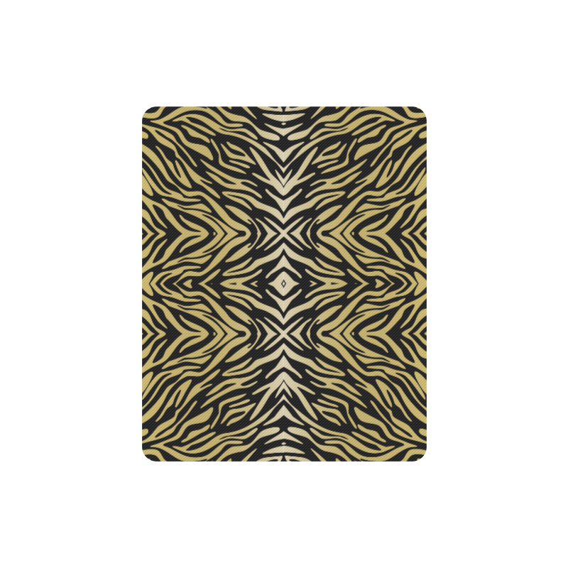 Gold Black Zebra Print Pattern Rectangle Mousepad