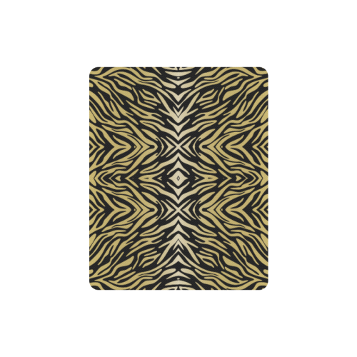 Gold Black Zebra Print Pattern Rectangle Mousepad