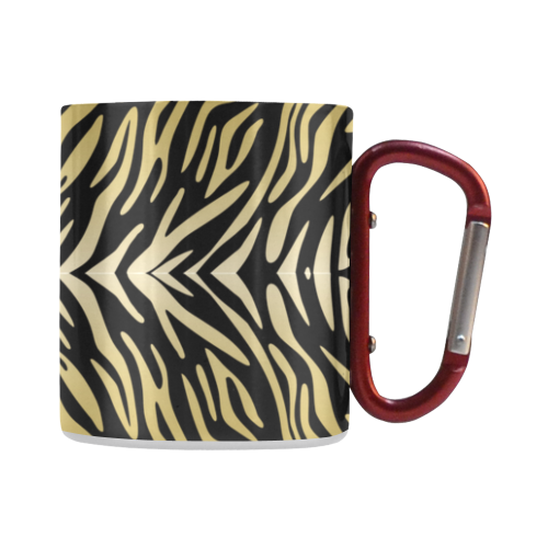 Gold Black Zebra Print Pattern Classic Insulated Mug(10.3OZ)