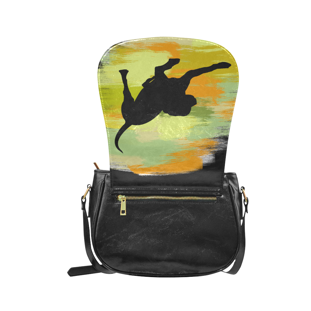 Dog Playing Please Painting Shape Classic Saddle Bag/Large (Model 1648)