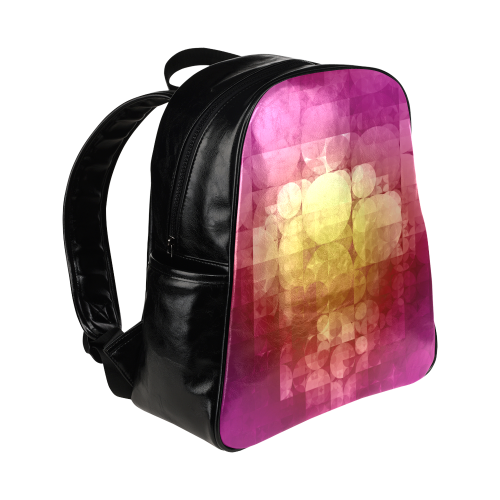 purple geometry matt Multi-Pockets Backpack (Model 1636)