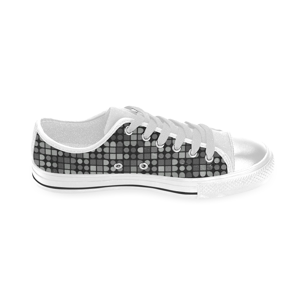 Stunning black and white 15 Men's Classic Canvas Shoes (Model 018)