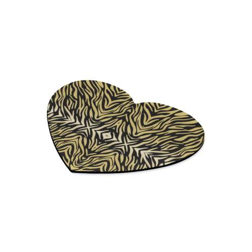 Gold Black Zebra Print Pattern Heart-shaped Mousepad