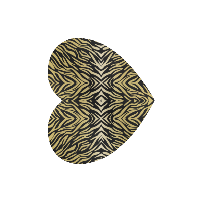 Gold Black Zebra Print Pattern Heart-shaped Mousepad