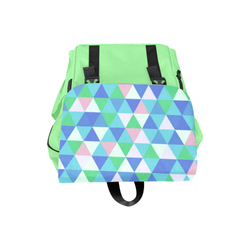 Green Blue Pink Abstract Triangles Casual Shoulders Backpack (Model 1623)