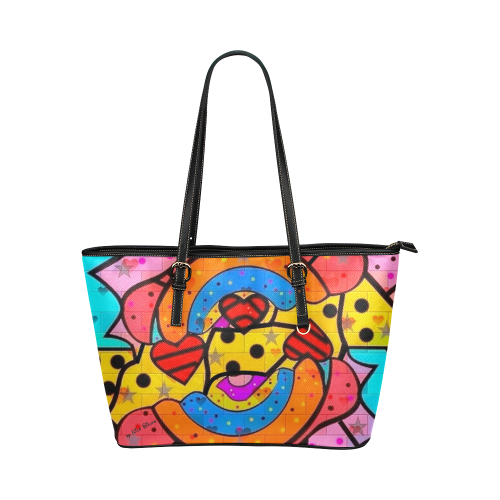 Skurill Popart by Nico Bielow Leather Tote Bag/Small (Model 1651)