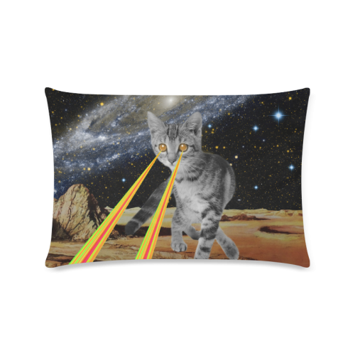 Space cat Custom Rectangle Pillow Case 16"x24" (one side)