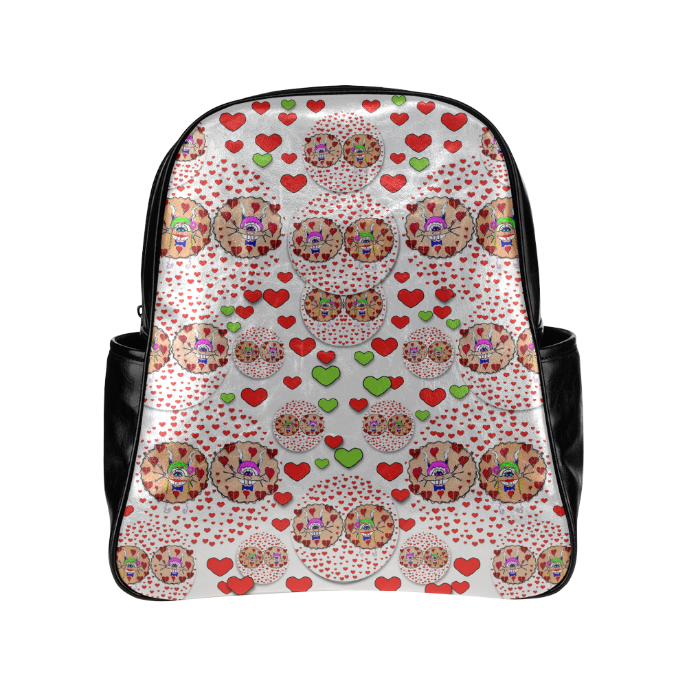 Love Bunnies in peace and Popart Multi-Pockets Backpack (Model 1636)