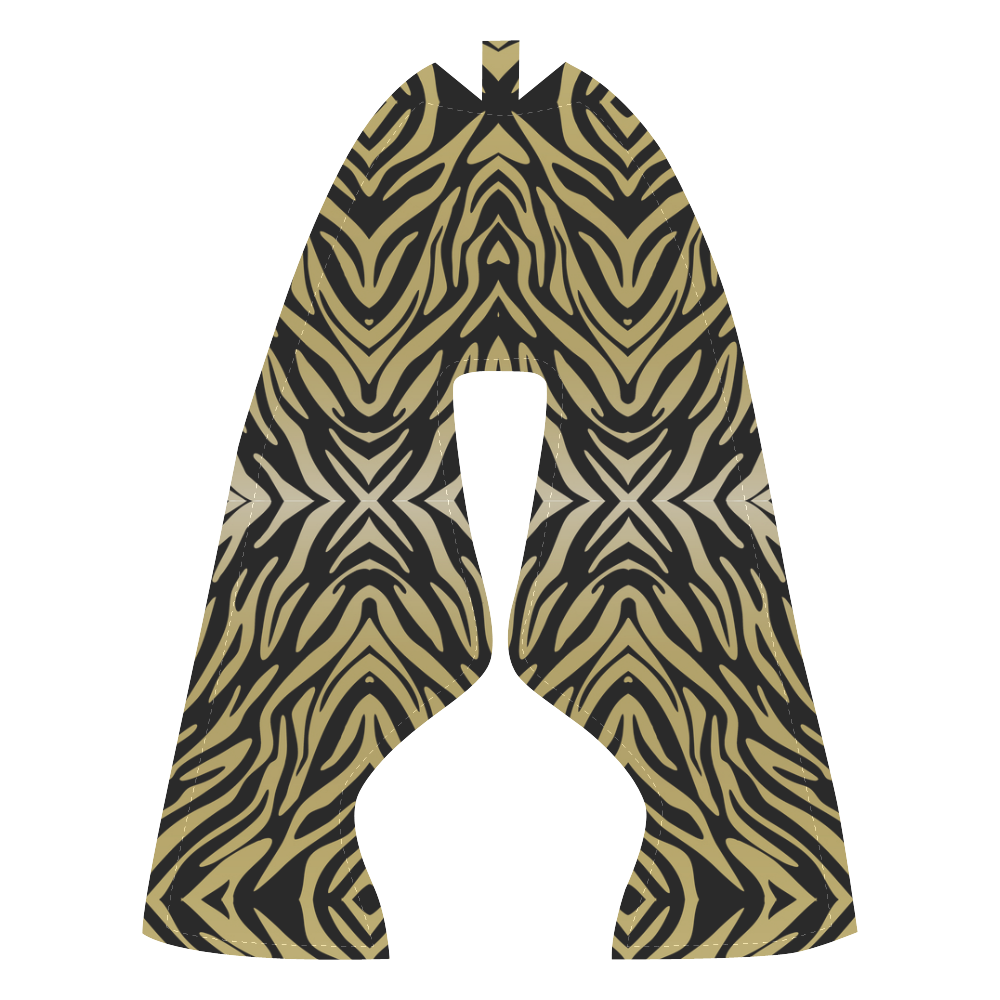 Gold Black Zebra Print Pattern Women’s Running Shoes (Model 020)